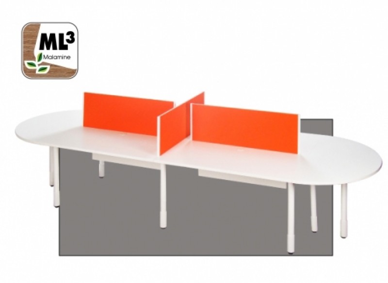 ชุดโต๊ะทำงานโค้ง 4 ที่นั่ง CORON SET 3 โต๊ะทำงานแบบหลายที่นั่ง เฟอร์นิเจอร์สำนักงาน THE BESTWAY