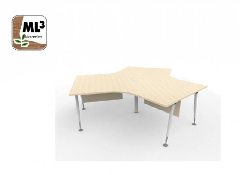 ชุดโต๊ะทำงาน 3 ที่นั่ง APWS-120 โต๊ะทำงานแบบหลายที่นั่ง เฟอร์นิเจอร์สำนักงาน THE BESTWAY