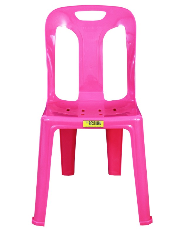 เก้าอี้พลาสติก รุ่น ชีค มีที่วางแก้ว 2.1kg เก้าอี้มีพนักพิง เก้าอี้พลาสติก THE BESTWAY