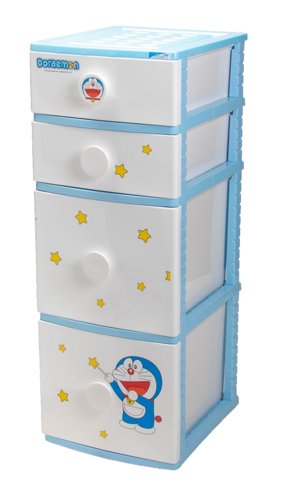 ตู้ลิ้นชักโดเรม่อน 4 ชั้น ลายเมจิก ตู้ลิ้นชักโดเรม่อน ตู้ลิ้นชัก THE BESTWAY