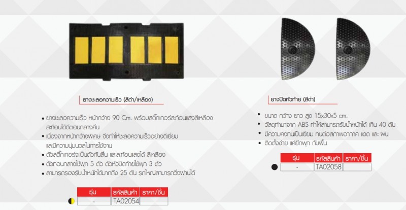 ยางชะลอความเร็ว ยางชะลอความเร็ว อุปกรณ์จราจรบนพื้นถนน THE BESTWAY