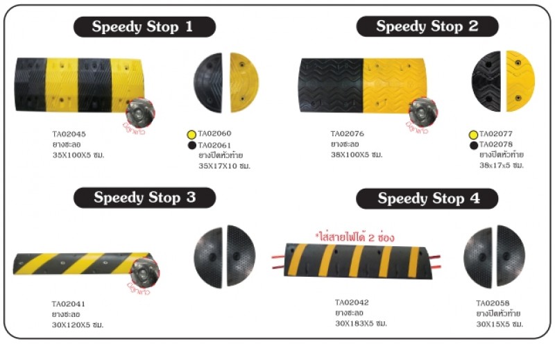 ยางชะลอความเร็วบนท้องถนน ยางชะลอความเร็ว อุปกรณ์จราจรบนพื้นถนน THE BESTWAY