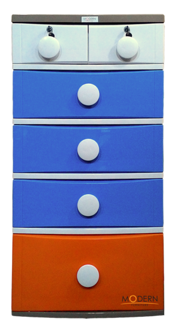 แบบส้ม-ฟ้า (Orange-Blue) บี56 ตู้ลิ้นชัก THE BESTWAY