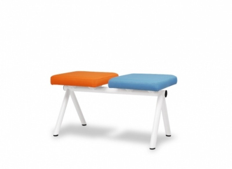 เก้าอี้พักคอย 2 ที่นั่ง รุ่น CL 2 (บุผ้าฝ้าย) เก้าอี้แถว เก้าอี้เหล็ก THE BESTWAY