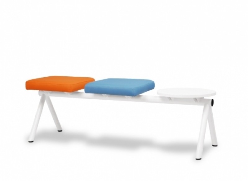 เก้าอี้พักคอย 2 ที่นั่ง รุ่น CL 2 /LT , RT (บุผ้าฝ้าย) เก้าอี้แถว เก้าอี้เหล็ก THE BESTWAY