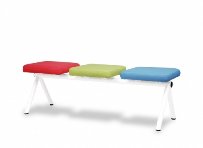 เก้าอี้พักคอย 3 ที่นั่ง รุ่น CL 3 (บุผ้าฝ้าย) เก้าอี้แถว เก้าอี้เหล็ก THE BESTWAY