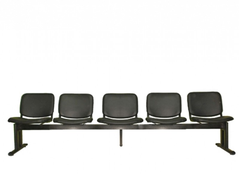 เก้าอี้พักคอย 5 ที่นั่ง รุ่น PM 5 (หนังเทียม) เก้าอี้แถว เก้าอี้เหล็ก THE BESTWAY