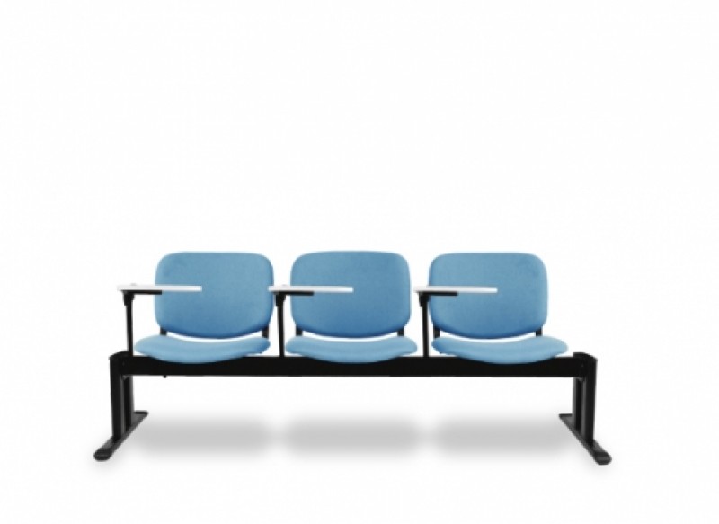 เก้าอี้เลคเชอร์  3 ที่นั่ง รุ่น PM 3 /L (บุผ้าฝ้ายทั้งตัว) เก้าอี้แลคเชอร์ เก้าอี้เหล็ก THE BESTWAY