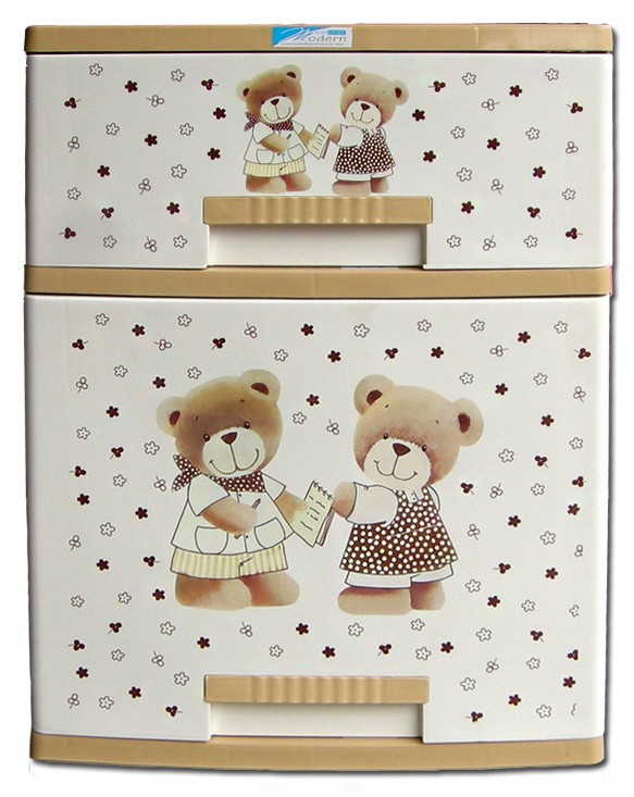 ตู้ลิ้นชัก บี42 น้ำตาล-เหลี่ยม-หมี