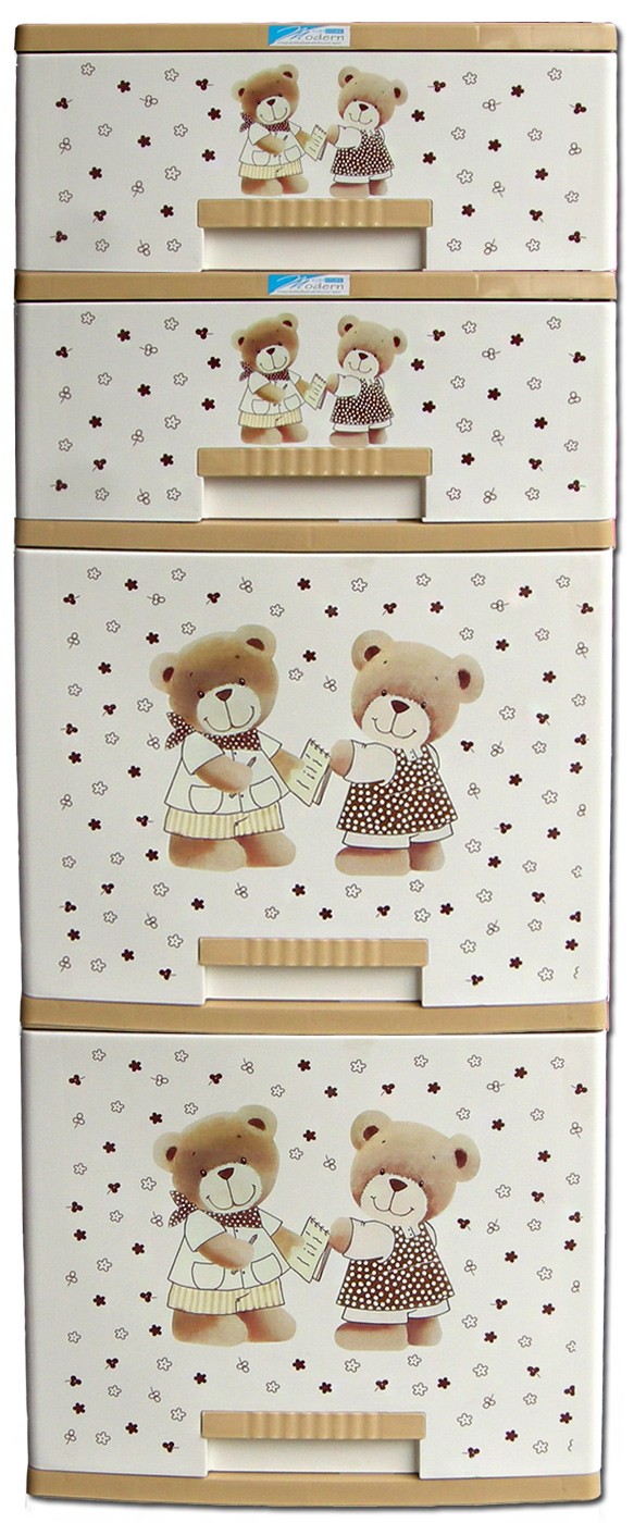 ตู้ลิ้นชัก บี42 น้ำตาล-เหลี่ยม-หมี