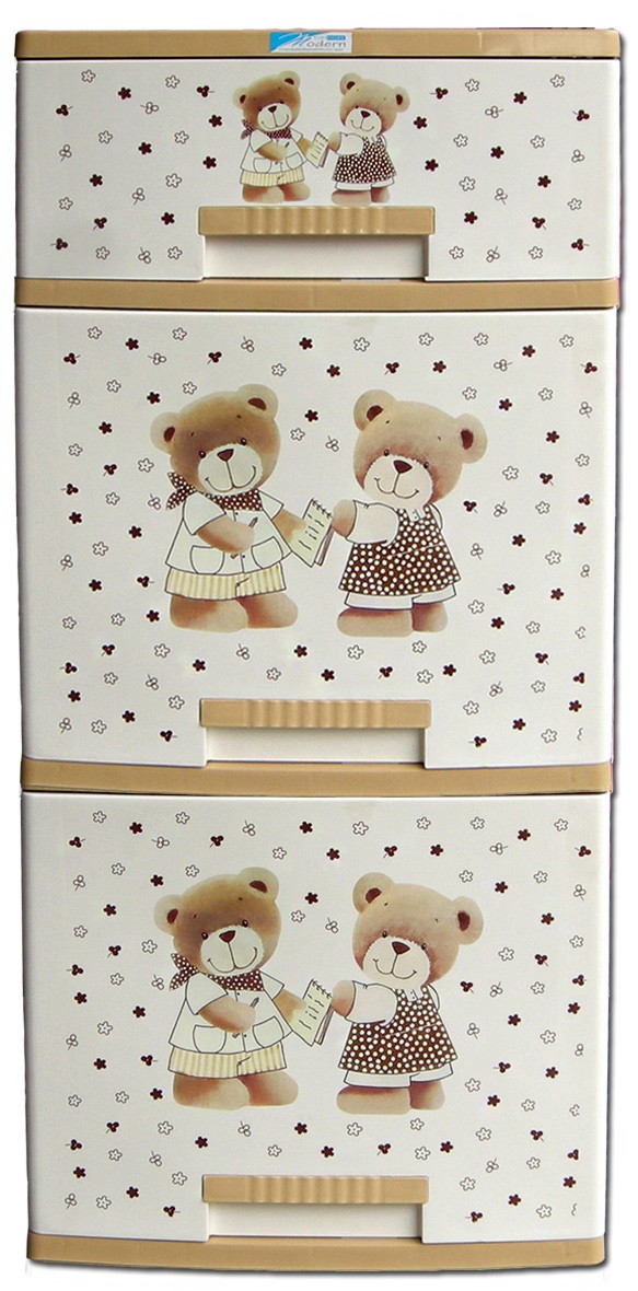 ตู้ลิ้นชัก บี42 น้ำตาล-เหลี่ยม-หมี