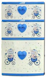 ตู้ลิ้นชัก บี42 ฟ้า-หัวใจ-จักรยาน