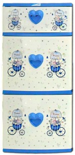 ตู้ลิ้นชัก บี42 ฟ้า-หัวใจ-จักรยาน