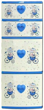 ตู้ลิ้นชัก บี42 ฟ้า-หัวใจ-จักรยาน