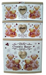 ตู้ลิ้นชัก บี42 น้ำตาล-หัวใจ-หมี