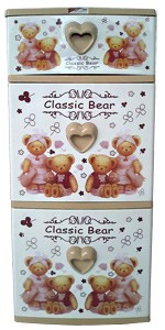 ตู้ลิ้นชัก บี42 น้ำตาล-หัวใจ-หมี