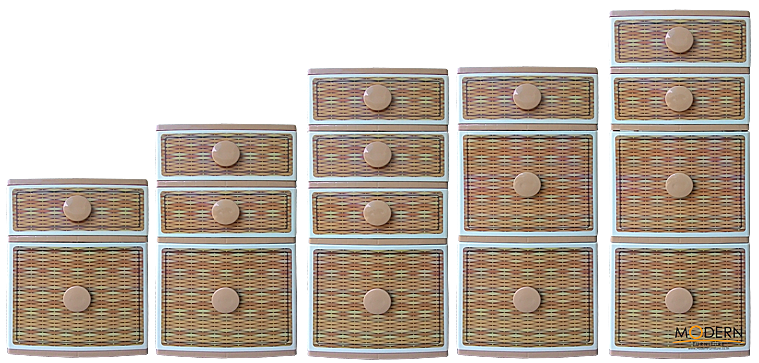 ตู้ลิ้นชัก บี42 น้ำตาล-กลม-สานรัก