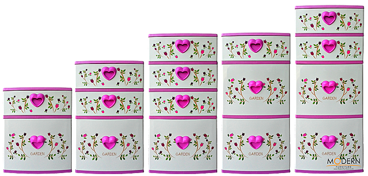 ตู้ลิ้นชัก บี42 ชมพู-หัวใจ-ดอกรัก